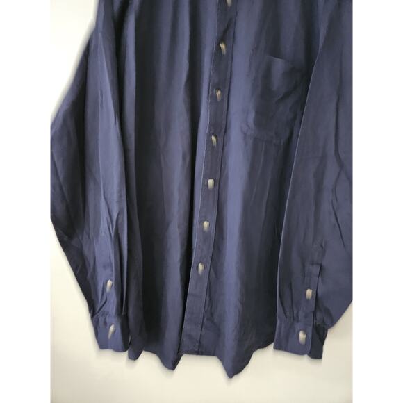 GANT Shirt Size 2XL XXLT Tall Men's Navy Blue Solid Oxford Button Down - Picture 3 of 6